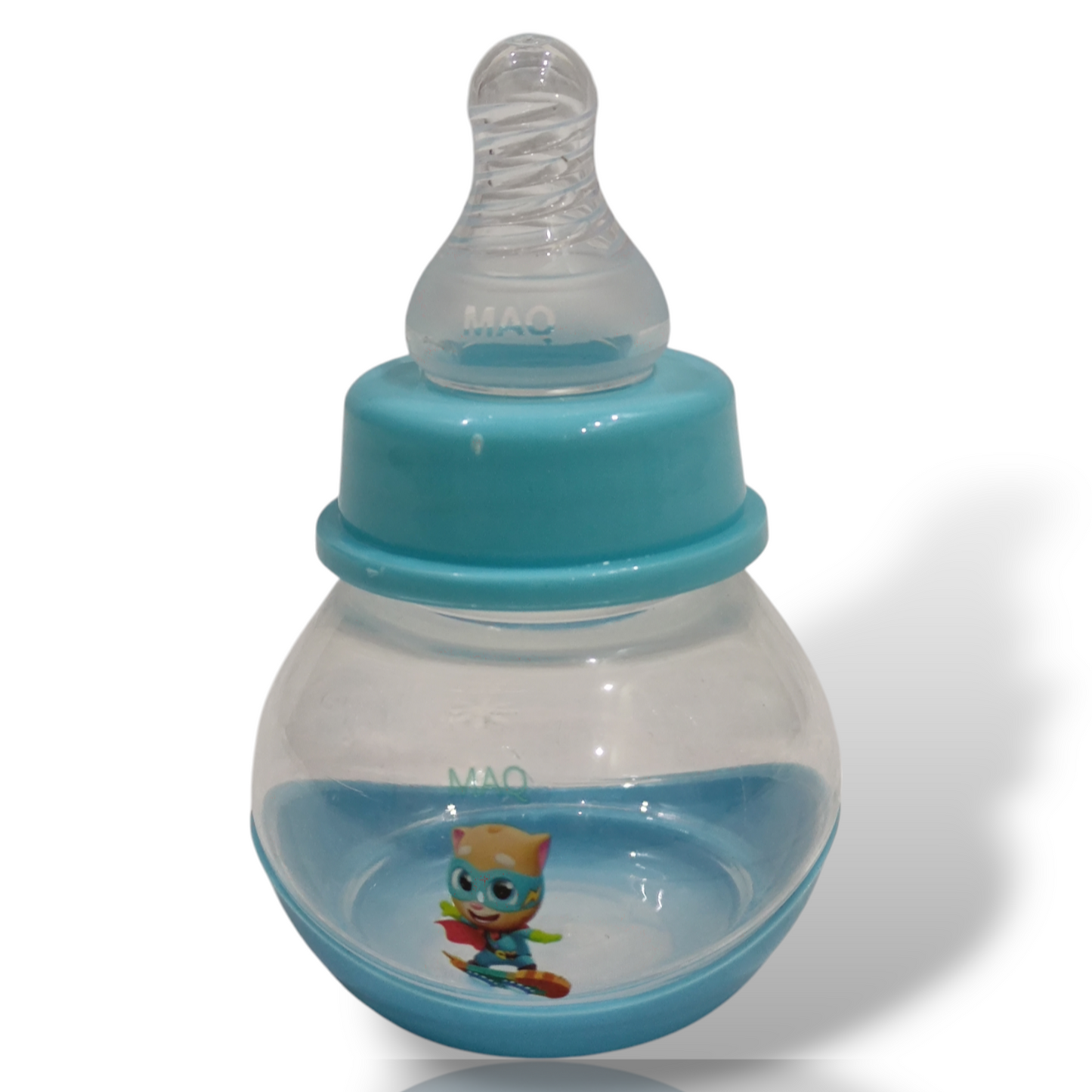 Maq Regular Neck Baby Bottle - 3oz / 90ml, Butterfly design Sky Blue