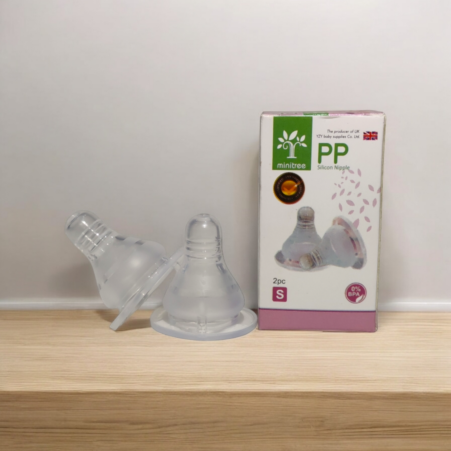 Minitree PP Silicone Nipple - Regular Neck, Small Size, 2 Pack