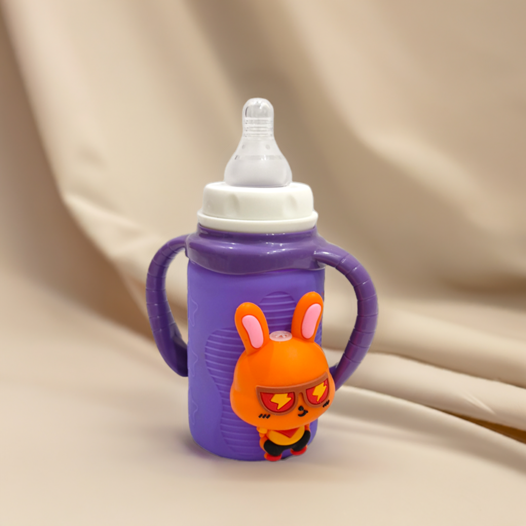 120ml / 4oz Glass Baby Bottle with Bunny Design