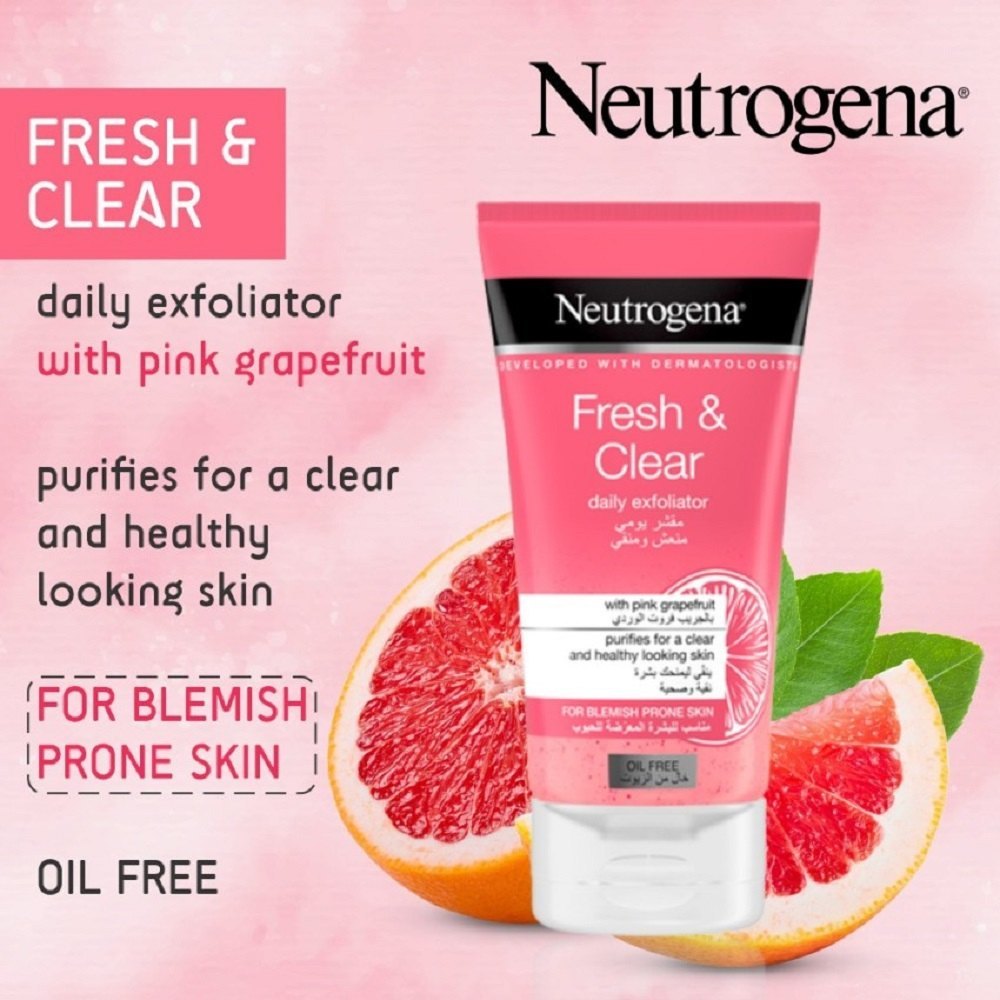 Neutrogena Fresh & Clear Daily Exfoliator Face Wash With Pink Grapefruit-150ML